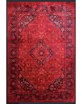 Türkmen Halı Afghan AF01 Kırmızı Etnik Desenli Halı
