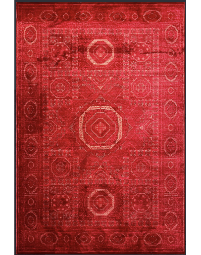 Türkmen Halı Afghan AF03 Kırmızı Etnik Desenli Halı