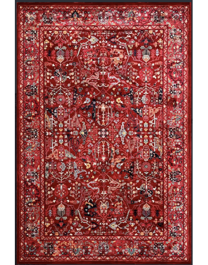 Türkmen Halı Afghan AF06 Kırmızı Etnik Desenli Halı