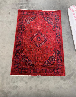 Türkmen Halı Afghan AF01 Kırmızı Etnik Desenli Halı