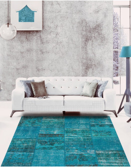 YAĞCIBEDİR PATCHWORK TURKUAZ HALI